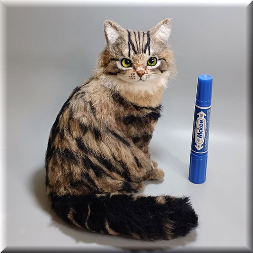 羊毛フェルト 猫 サイベリアン ねこ ネコ 猫フィギュア 羊毛フェルト