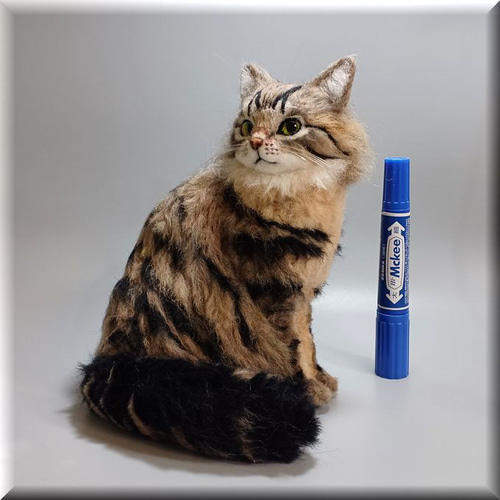 羊毛フェルト 猫 サイベリアン ねこ ネコ 猫フィギュア 羊毛フェルト