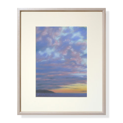 パステル画（原画）内灘砂丘・夕陽。 パステル画（原画）内灘砂丘・夕陽。 パステル画（原画）内灘