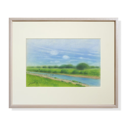 パステル画（原画）内灘砂丘・夕陽。 パステル画（原画）内灘砂丘・夕陽。