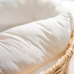 北欧風手編み猫ベッド/犬ベッド 天然素材 ペットベッド　クッション付き 4枚目の画像