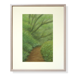 内灘砂丘・夕焼け（パステル画・マット紙付き）額縁：大衣 絵画