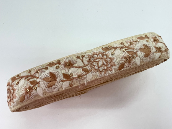 50cm~ ４ｃｍ幅　インド刺繍リボン　綿　 6枚目の画像