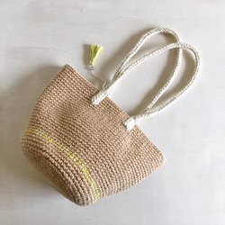 麻ひもバッグ tote ・Lime Yellow・ 2枚目の画像