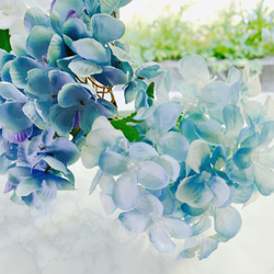【枯れない花】本物みたいな紫陽花　Blue マジカルウォーター　インテリアフラワー 3枚目の画像