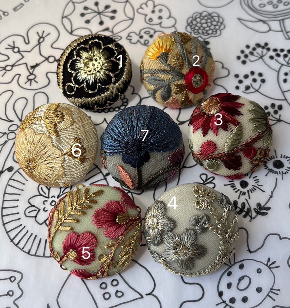 インド刺繍リボン ヘアゴム くるみボタン ヘアゴム ＋labo 通販