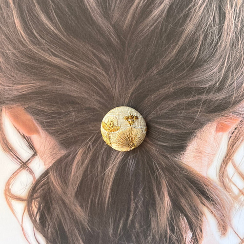 インド刺繍リボン ヘアゴム くるみボタン ヘアゴム ＋labo 通販