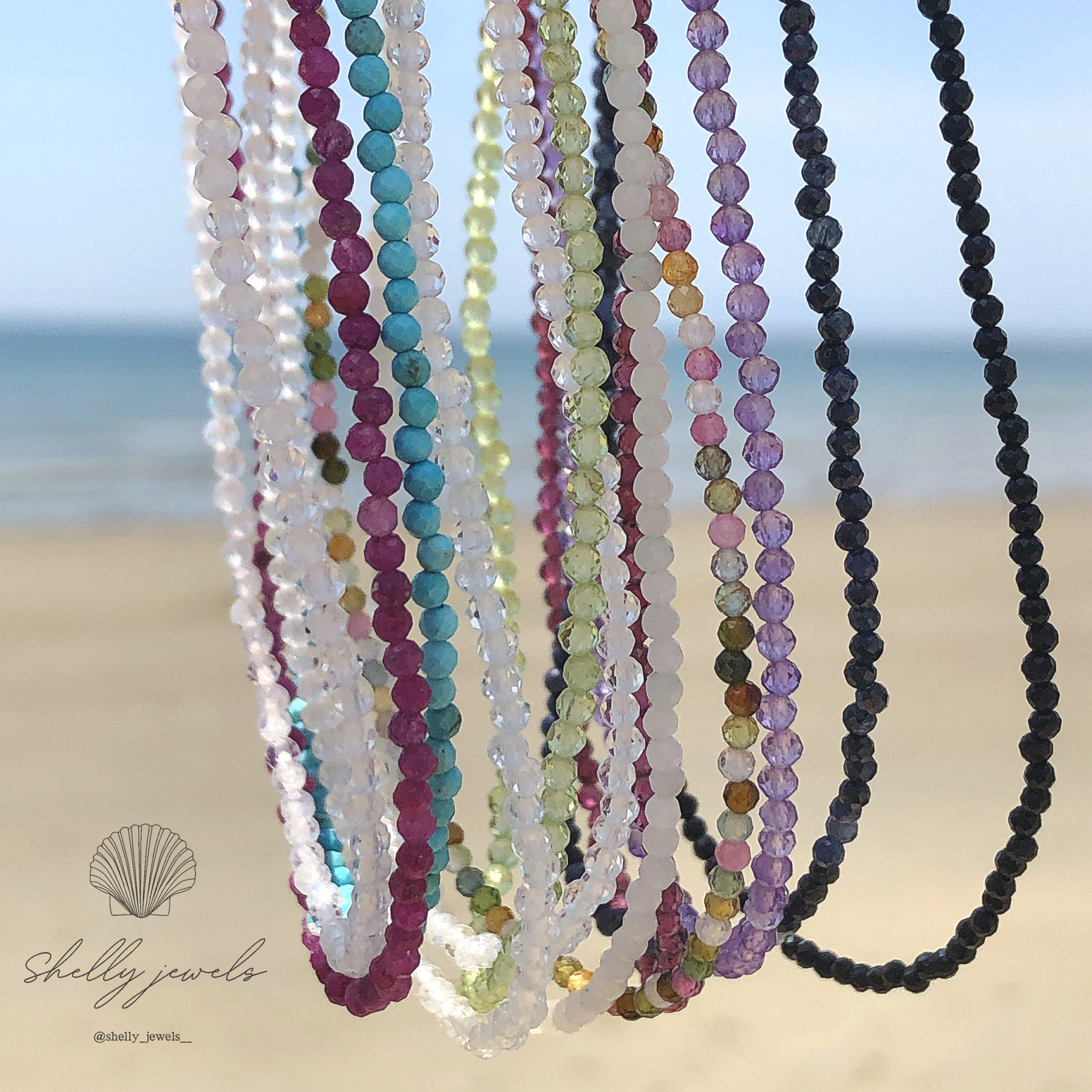 高品質 華奢 天然石 チョーカー ネックレス ~ ハワイアン マーメイド ジュエリー アクセサリー ナチュラルストーン