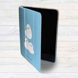 iPadケース ★シマエナガ3と仲良し　手帳型ケース ※2タイプから選べます 4枚目の画像