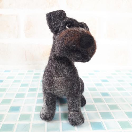 ミニチュアシュナウザー黒 羊毛フェルト manahata 通販 15961531