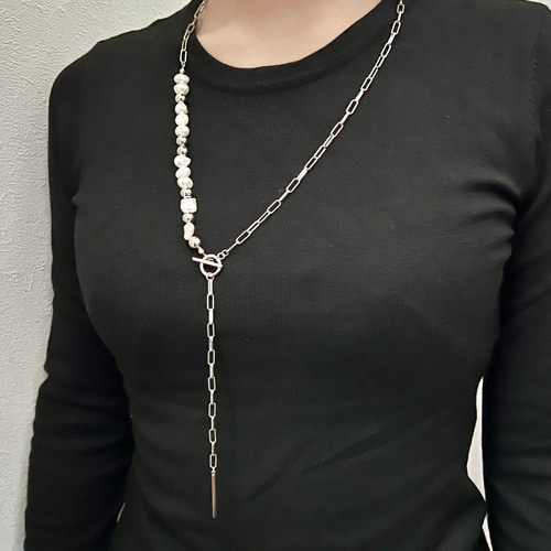 【ハンドメイド】タッセル ネックレス シルバー925 ロング ハンドメイド】タッセル ネックレス シルバー925 ロング - メルカリ