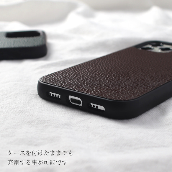 iphone ケース レザー 14 13 12 SE 11 X シンプル スマホケース 薄型 ビジネス おしゃれ お揃い 9枚目の画像