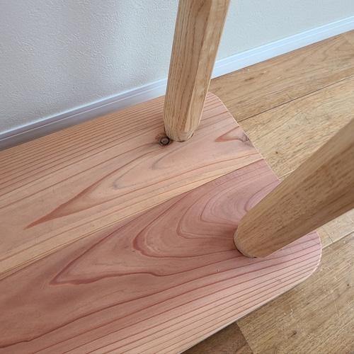 華やかなスツール 杉 タモ 木製 八角脚 ベンチ 無垢 イス サイド