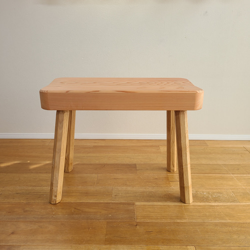 華やかなスツール 杉 タモ 木製 八角脚 ベンチ 無垢 イス サイド