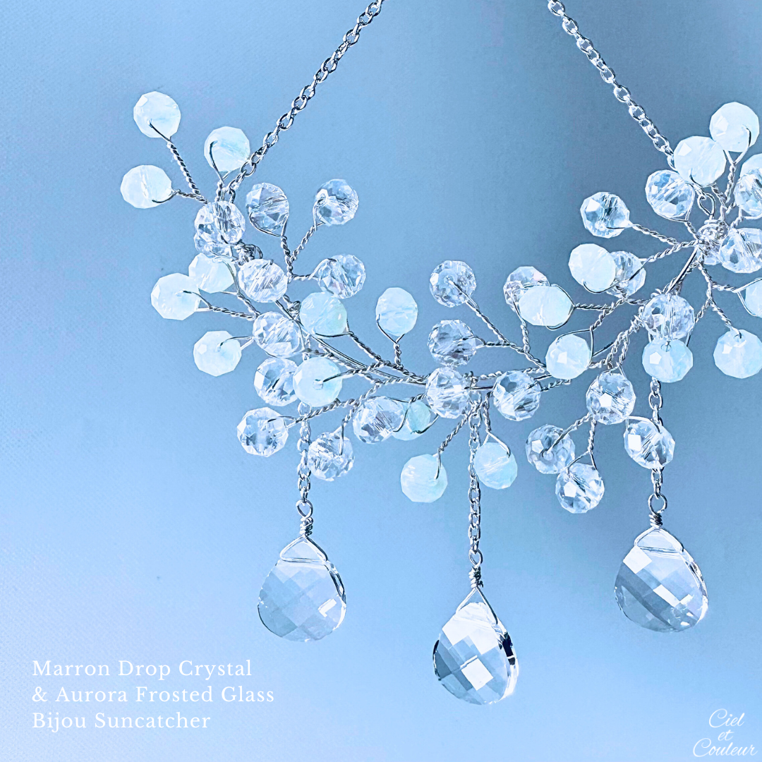 〜樹氷のきらめき〜ジュエルサンキャッチャー［スワロフスキークリスタルドロップ・スノーオーロラフロストガラス］クリスマス