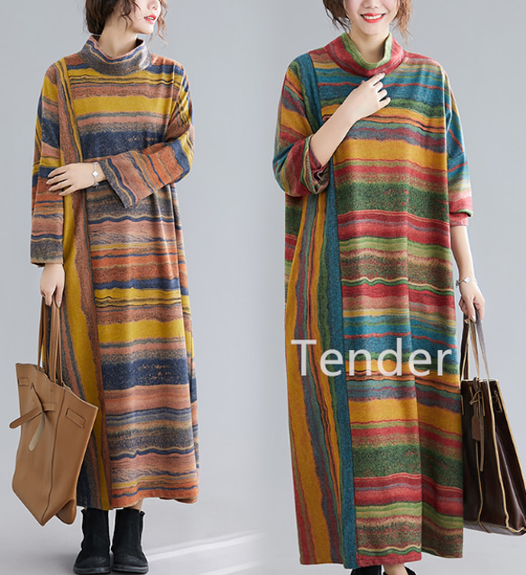 2023年の新型のファッションの気質の秋服不規則な縞の服の長袖の  