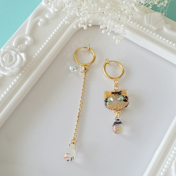にゃんこレジンピアス&イヤリング 猫ちゃん 肉球 猫アクセサリー