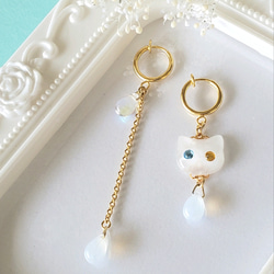 ちまっと♡チェシャ猫　にゃんこ　しっぽゆらゆら　ピアス/イヤリング★ 91efa68c74c46c623a82896710969e