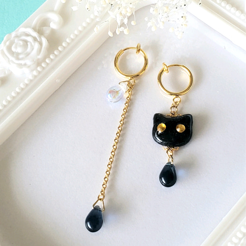 Cちまっと♡チョコレートなにゃんこしっぽゆらゆら☆ピアス/イヤリング