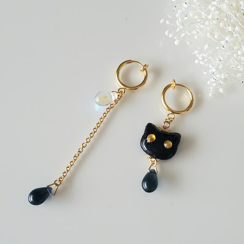 handmade ❁⃘*.゜ 漢字レジンと和柄にゃんこの猫ピアス 楽天市場】ネコ レジン ピアスの通販 handmade ❁⃘*.゜ 漢字レジンと和