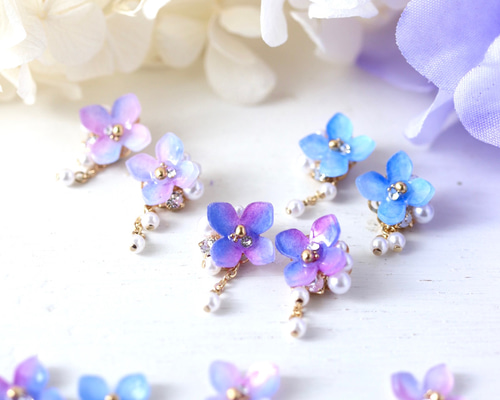 ♡ あじさいさま ♡ チタンピアス｜アクセサリー
