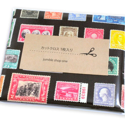 カットクロス Robert Kaufman Library of Rarities Stamps Black 2枚目の画像