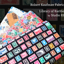 カットクロス Robert Kaufman Library of Rarities Stamps Black 7枚目の画像