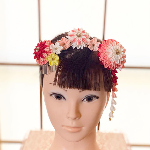 七五三 髪飾り♡ 京都瑠璃雛菊 七五三 髪飾り 三歳 七歳 ヘアアクセサリー 「 紫織