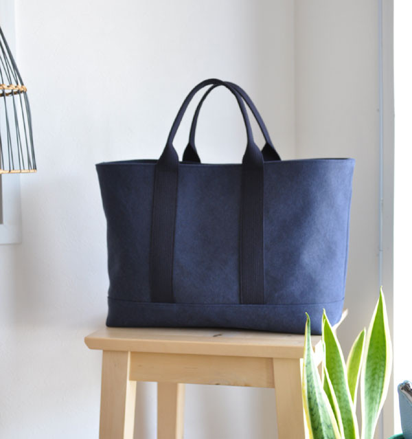 キャンバスシンプルトート　手持ち用　ネイビー （ 限定生地 ）