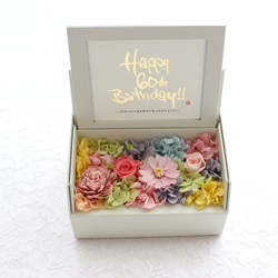 虹色　フォトフレーム　ボックス　ピンク　誕生日　写真立て　花　プリザーブドフラワー　お祝い　ペット　お供え　記念日 7枚目の画像