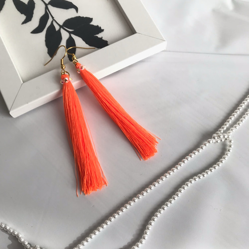 EA-07 Ballroom 社交ダンスアクセサリー ネオンカラー フリンジピアス