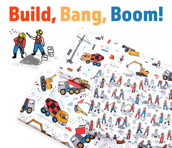 カットクロス Robert Kaufman Build, Bang, Boom Construction Workers 7枚目の画像