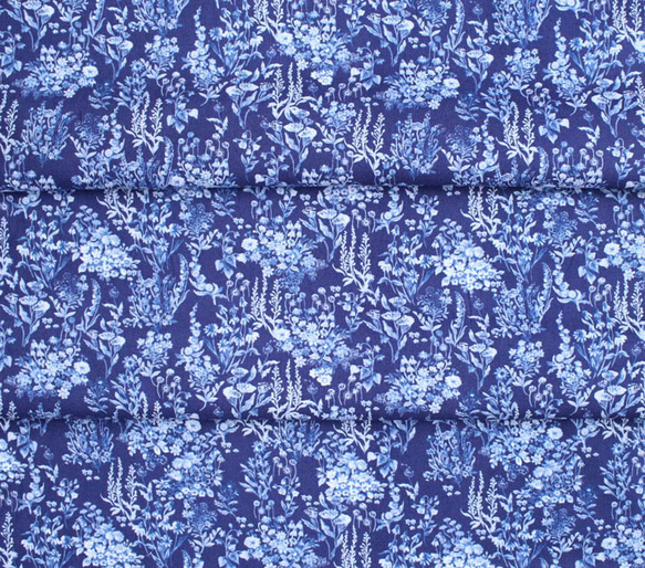 カットクロス Windham Fabrics English Garden 51831-2 Bouquet Navy 6枚目の画像
