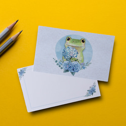 メッセージカード封筒セット（紫陽花とカエル） 4枚目の画像