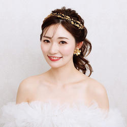 MA138  ウェディング ヘッドドレス　カチューシャ ブライダル ヘアアクセサリー 結婚式 前撮り 卒業式 4枚目の画像