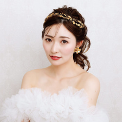 MA138  ウェディング ヘッドドレス　カチューシャ ブライダル ヘアアクセサリー 結婚式 前撮り 卒業式 1枚目の画像