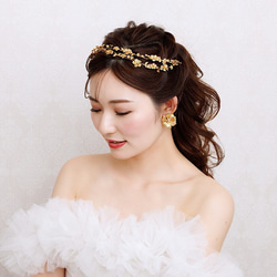 MA138  ウェディング ヘッドドレス　カチューシャ ブライダル ヘアアクセサリー 結婚式 前撮り 卒業式 6枚目の画像