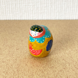 粘土のお人形「つむじ」 オレンジ鳥 1枚目の画像