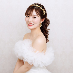 MA144  ウェディング ヘッドドレス　カチューシャ ブライダル ヘアアクセサリー 結婚式  披露宴　前撮り 2枚目の画像