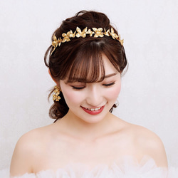 MA144  ウェディング ヘッドドレス　カチューシャ ブライダル ヘアアクセサリー 結婚式  披露宴　前撮り 4枚目の画像