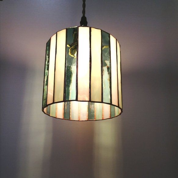 LEDペンダントライト シンプルストライプ　ステンドグラス　[etto] 