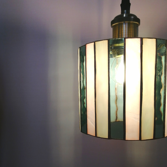LEDペンダントライト シンプルストライプ　ステンドグラス　[etto] 