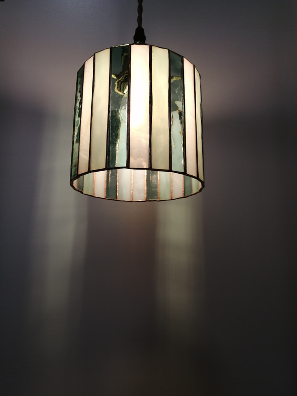 LEDペンダントライト シンプルストライプ　ステンドグラス　[etto] 