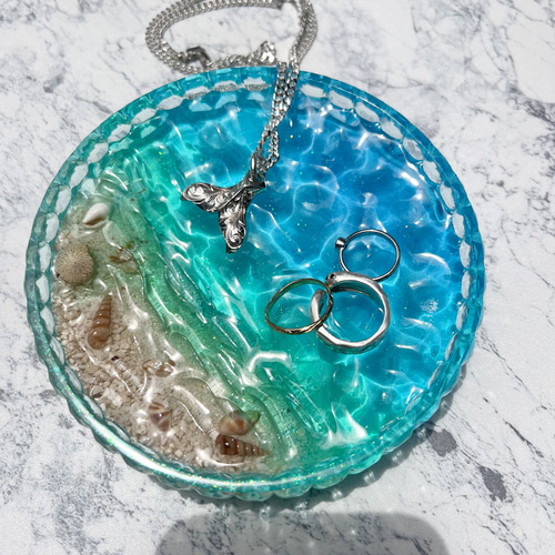 レジンアート　海アート　インテリア雑貨　アクセサリートレイ レジン 海 - アクセサリー収納の人気通販 | minne byGMOペパボ