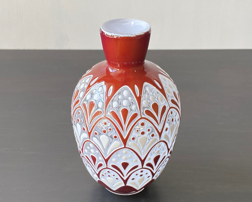 pattern vase 赤花波 一輪挿し・花瓶・花器 shizuka miura 通販