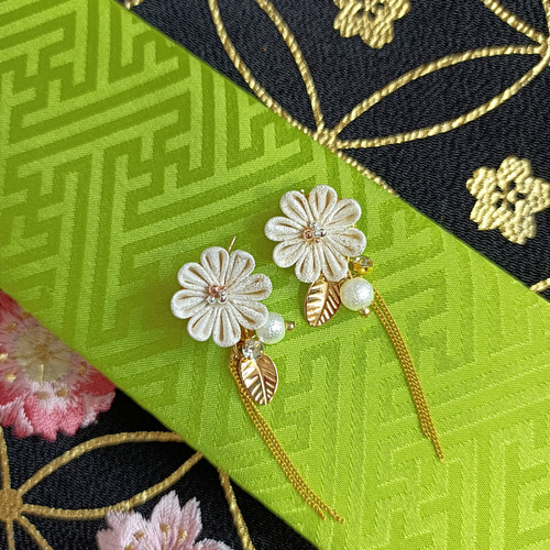七五三 親子お揃い着物 親子リンクコーデ ハンドメイド ピンク花柄菊 