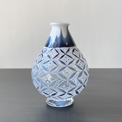 pattern vase  紺七宝 2枚目の画像