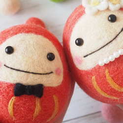 ✿mika様用✿羊毛フェルト✿うしさんと✿だるまちゃん✿おもちちゃん✿ 羊毛フェルト作り方】だるまちゃんマスコット、こうして作ります