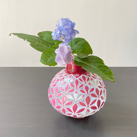 pattern vase  桃菱花 5枚目の画像