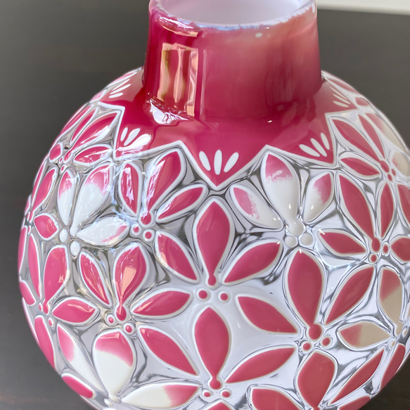 pattern vase  桃菱花 3枚目の画像